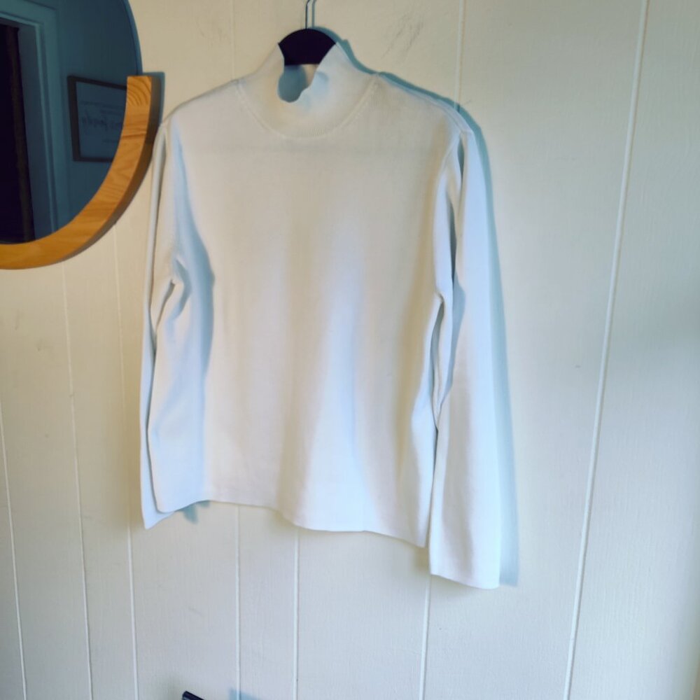 Talbots Soft Ribbed Mock Turtleneck 100% Cotton T… - image 3